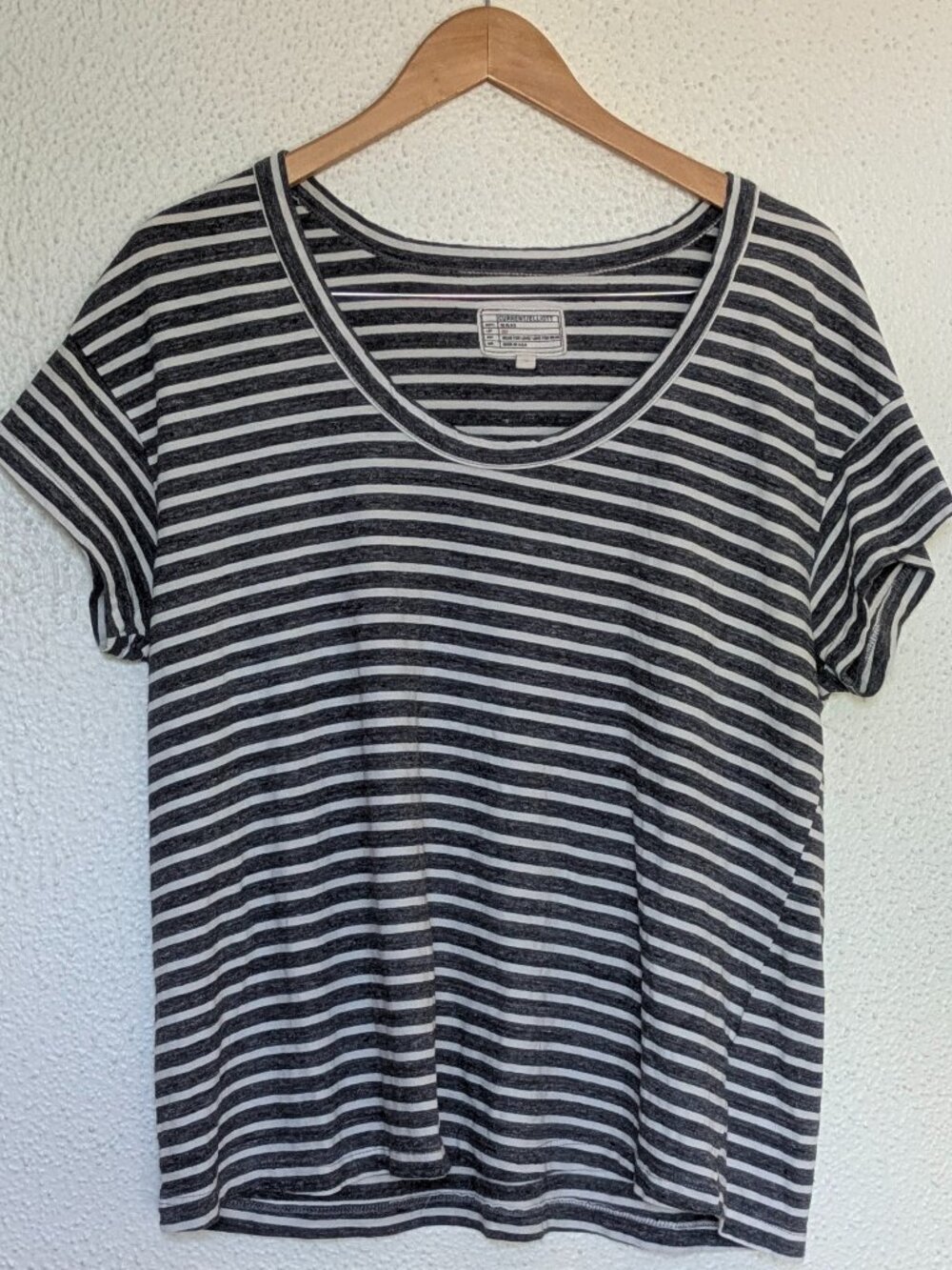 Current/Elliott charcoal striped slouchy scoop tee size L